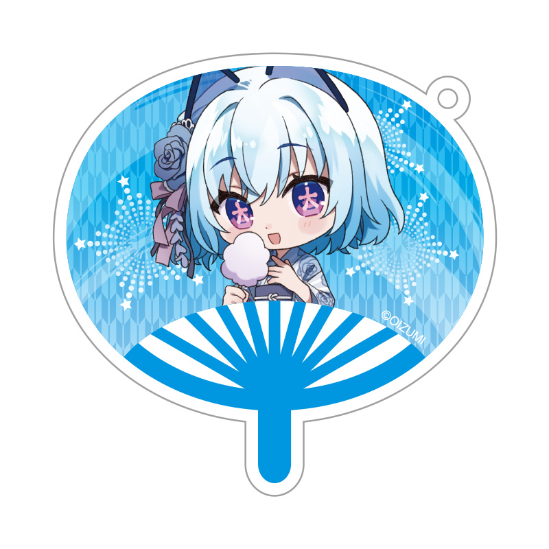 うちわ型アクリルキーホルダー（1000ちゃん）